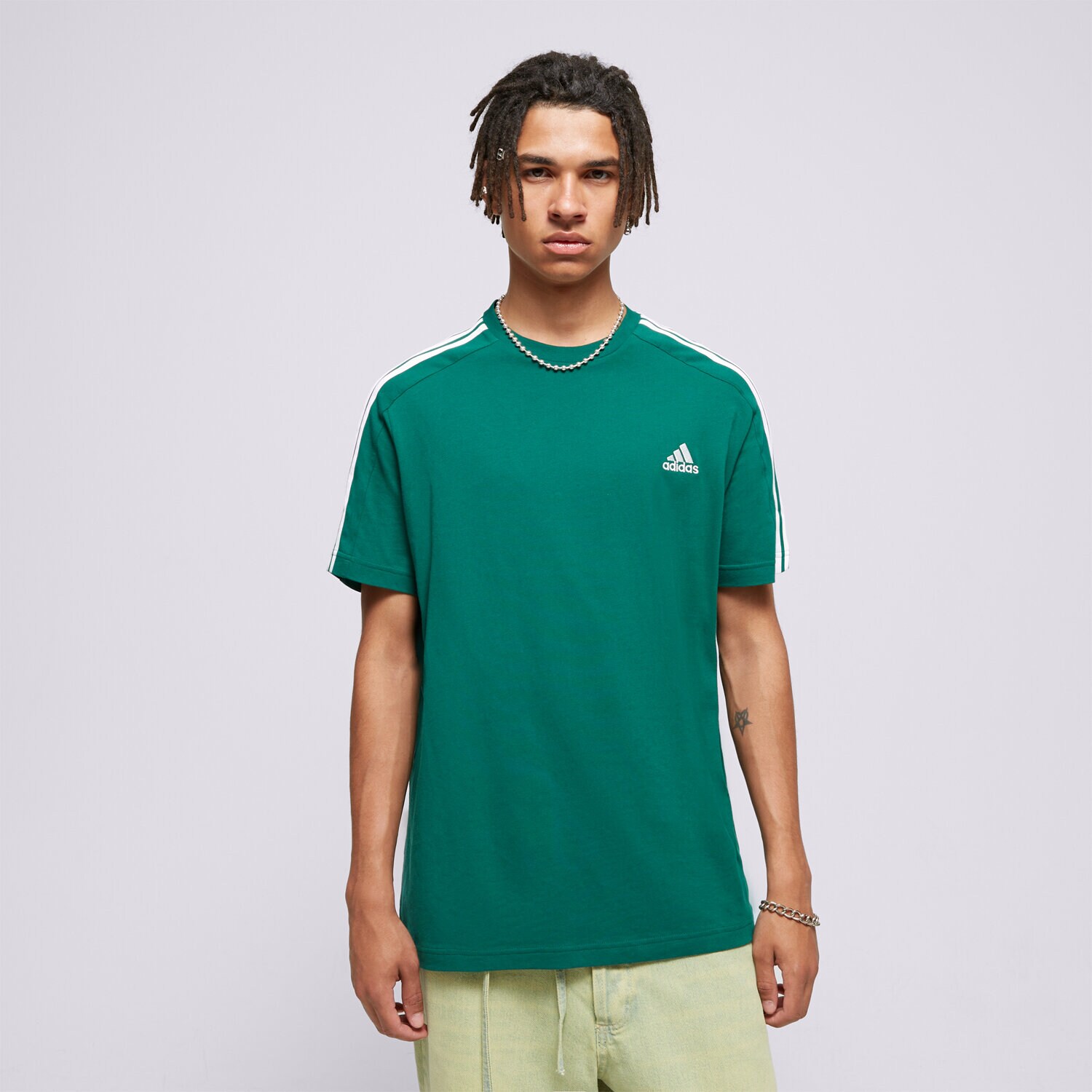 Moška majica s kratkimi rokavi ADIDAS T-SHIRT SS M 3S SJ T IS1333 zelena