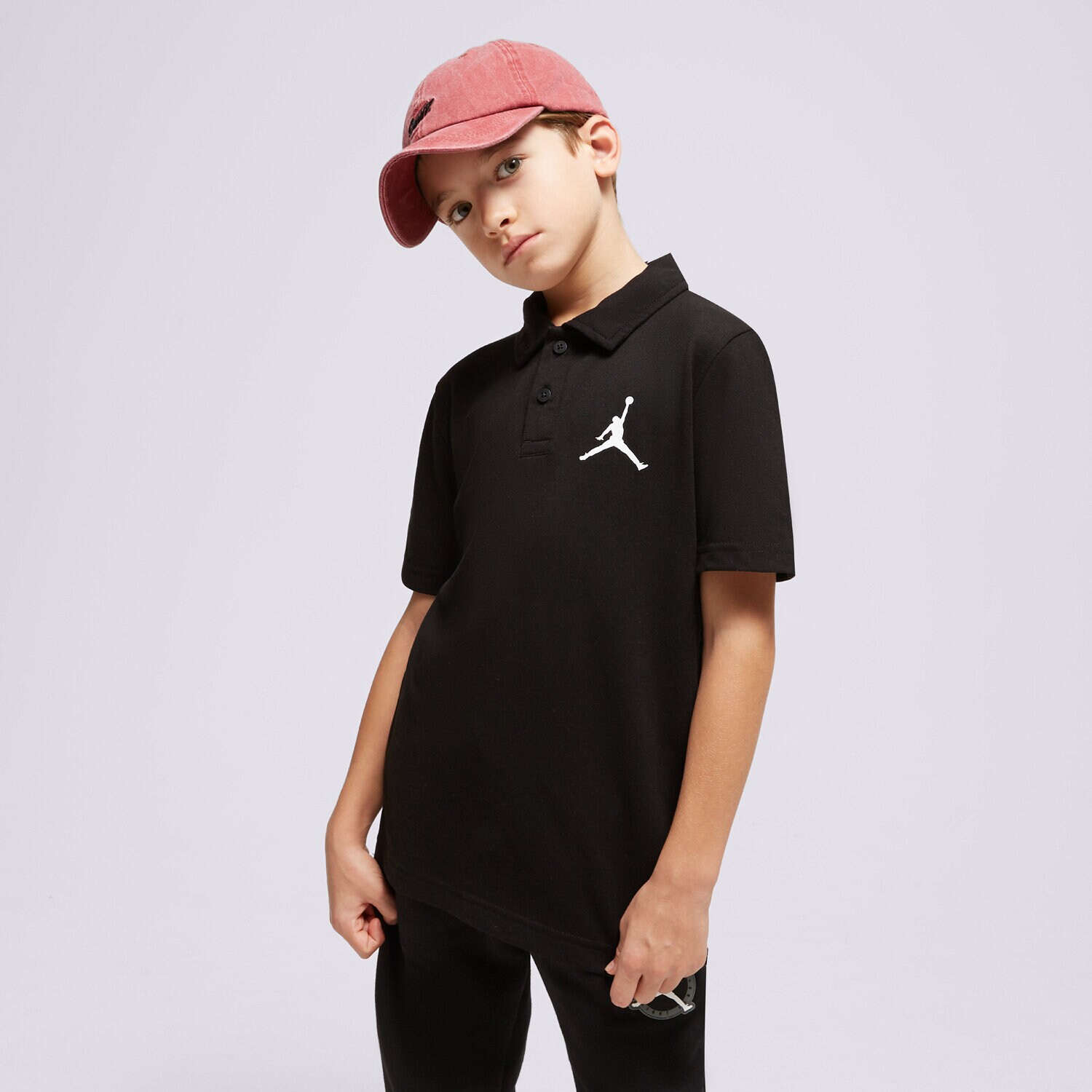 Otroška majica s kratkimi rokavi JORDAN T-SHIRT POLO JDB JUMPMAN POLO BOY 95C217-023 črna