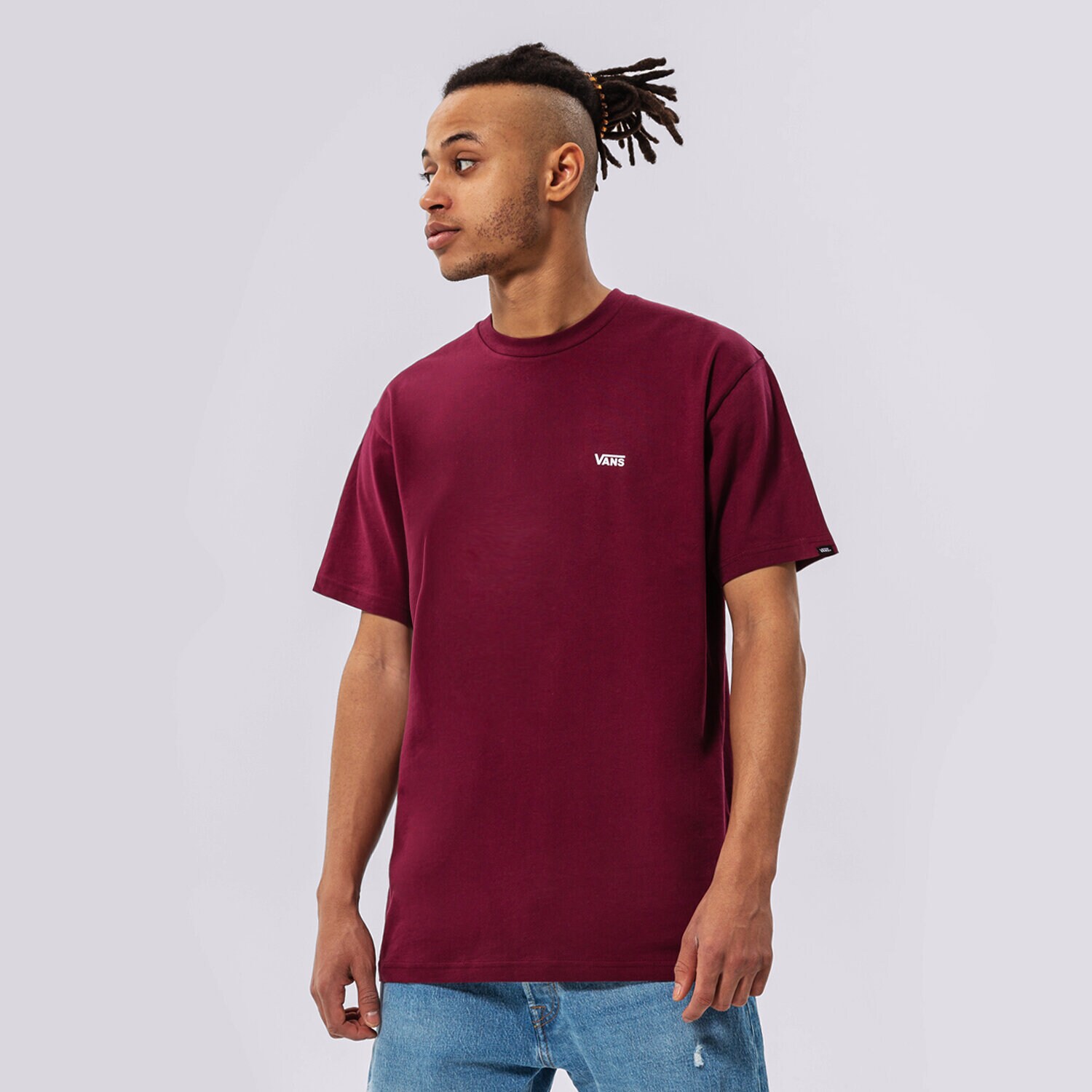 Moška majica s kratkimi rokavi VANS T-SHIRT MN LEFT CHEST LOGO TEE BURGUNDY VN0A3CZEBRG1 bordo