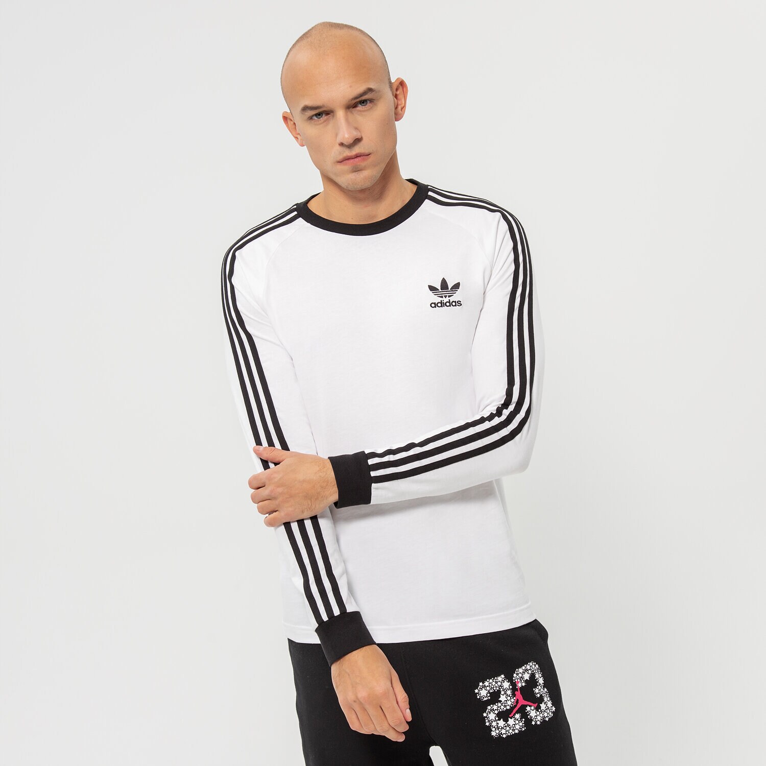 Moška majica s kratkimi rokavi ADIDAS T-SHIRT 3-STRIPES LS T GN3477 bela