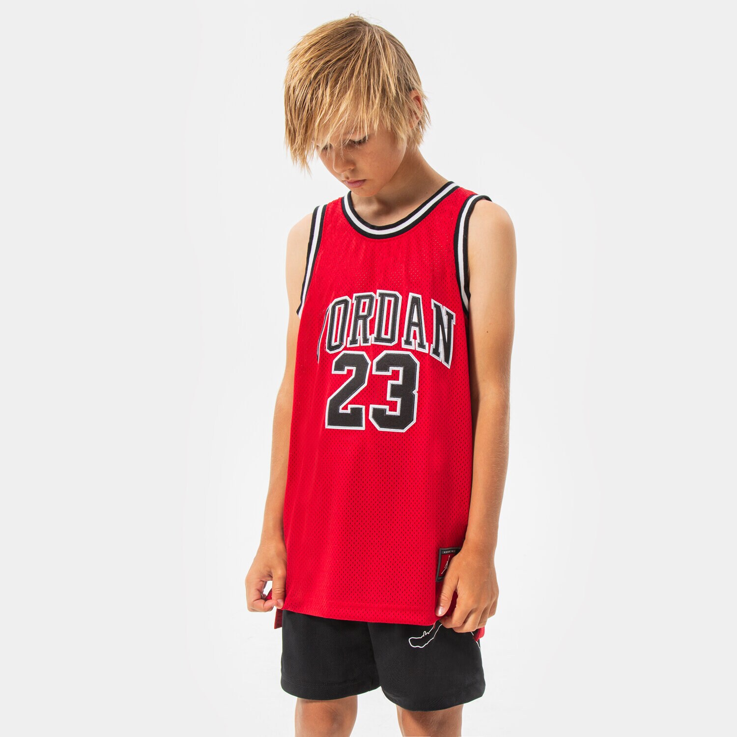Otroška majica s kratkimi rokavi JORDAN T-SHIRT JORDAN 23 JERSEY B 95A773-R78 rdeča