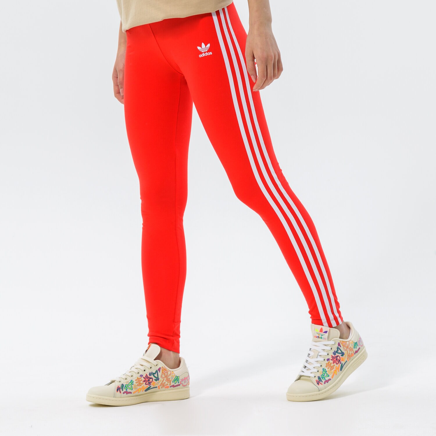 Ženske hlače ADIDAS LEGINSI 3 STRIPES TIGHT HD2348 rdeča