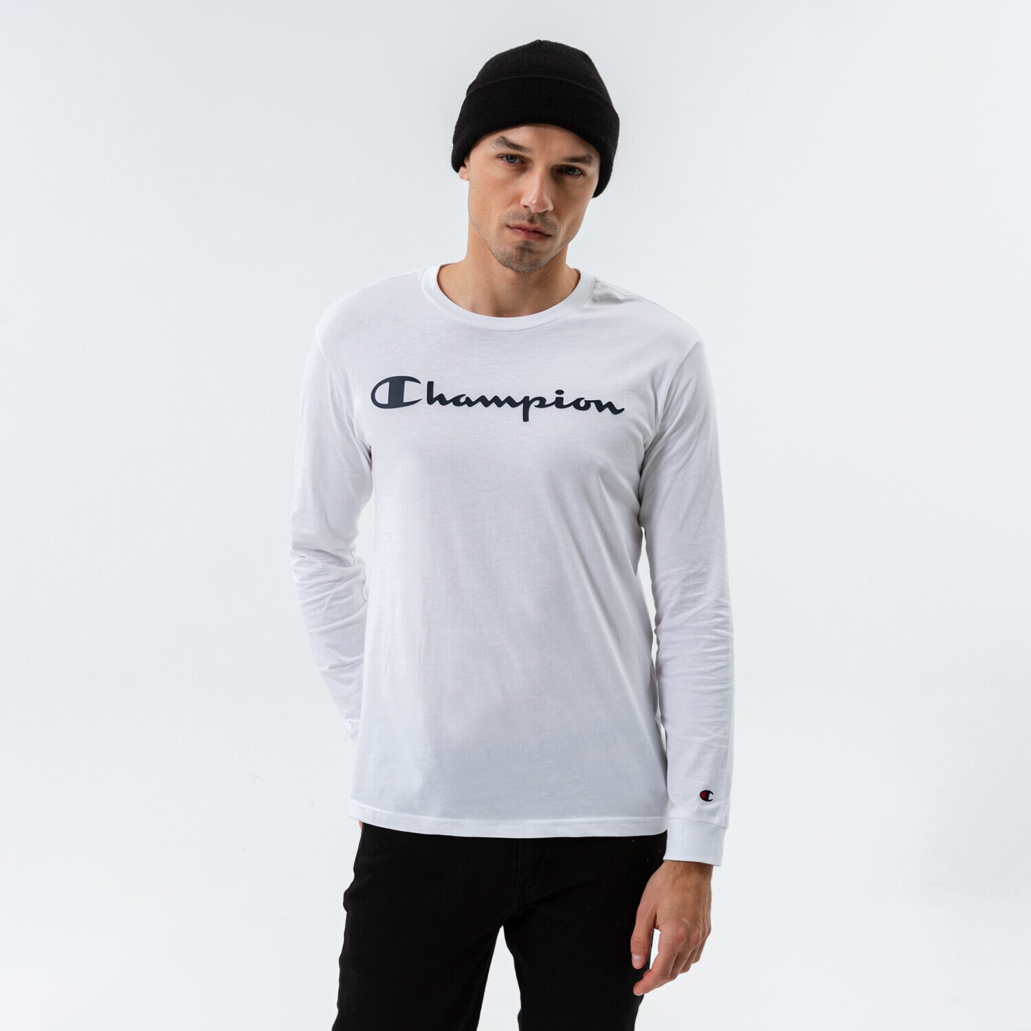Moška majica s kratkimi rokavi CHAMPION T-SHIRT CREWNECK LONG SLEEVE T-SHIRT 214748WW001 bela