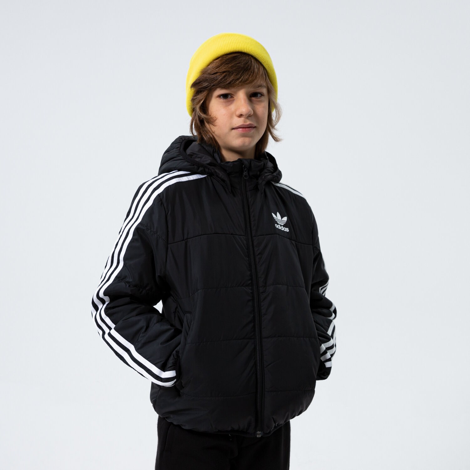 Otroški pulover ADIDAS JAKNA PUHASTA PADDED JACKET BOY H34564 črna