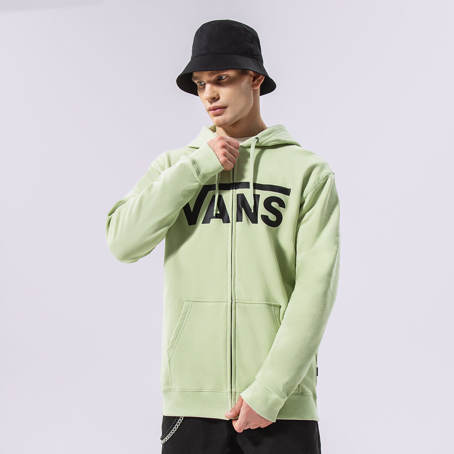 Moški pulover VANS JOPICA RAZPENJANA S KAPUCO MN VANS CLASSIC ZIP HOODIE I VN0A456CYSJ1 zelena
