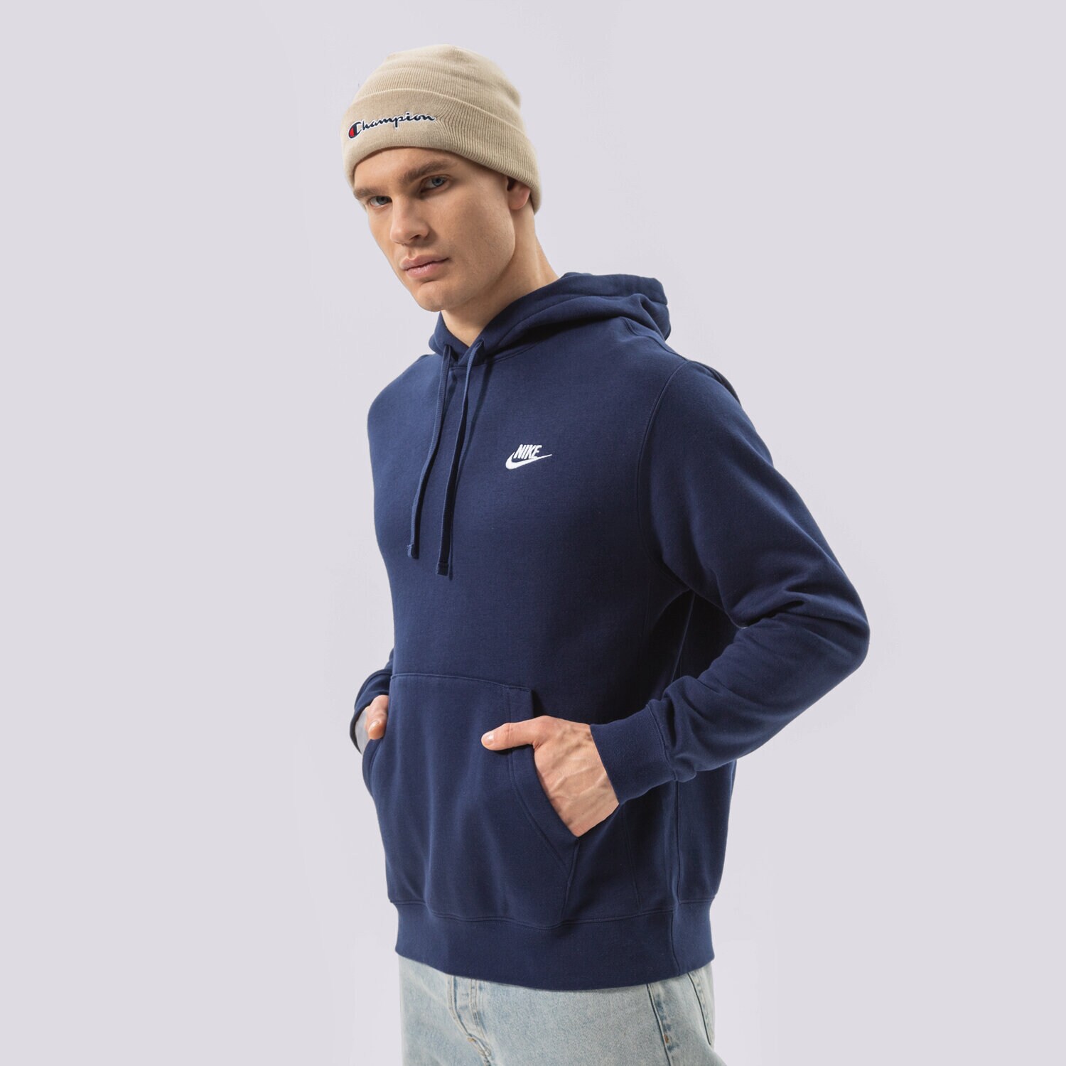 Moški pulover NIKE JOPICA S KAPUCO SPORTSWEAR CLUB FLEECE BV2654-410 mornarsko modra