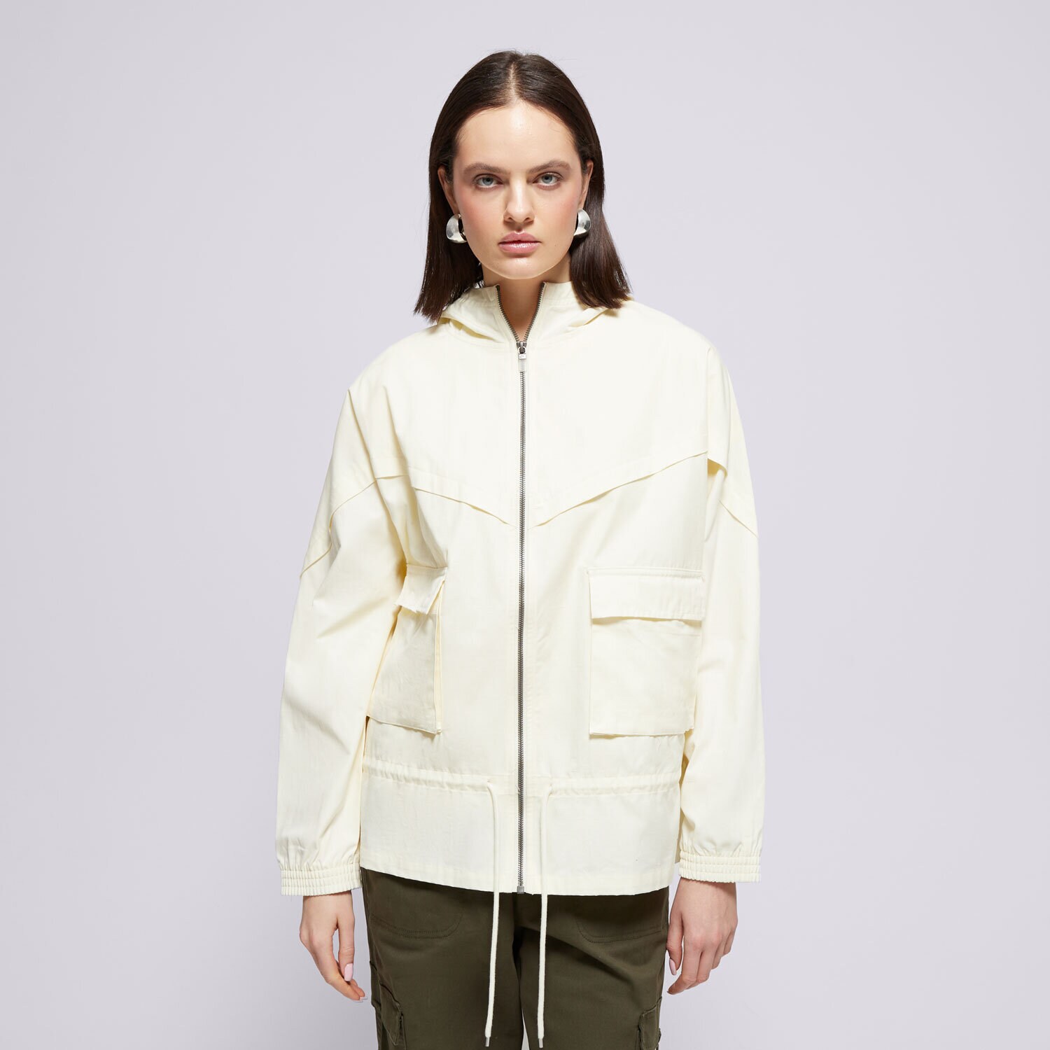 Ženska jakna za prehodni čas NIKE JAKNA W NSW ICN CLSH JKT WR CANVAS CZ9328-113 bež