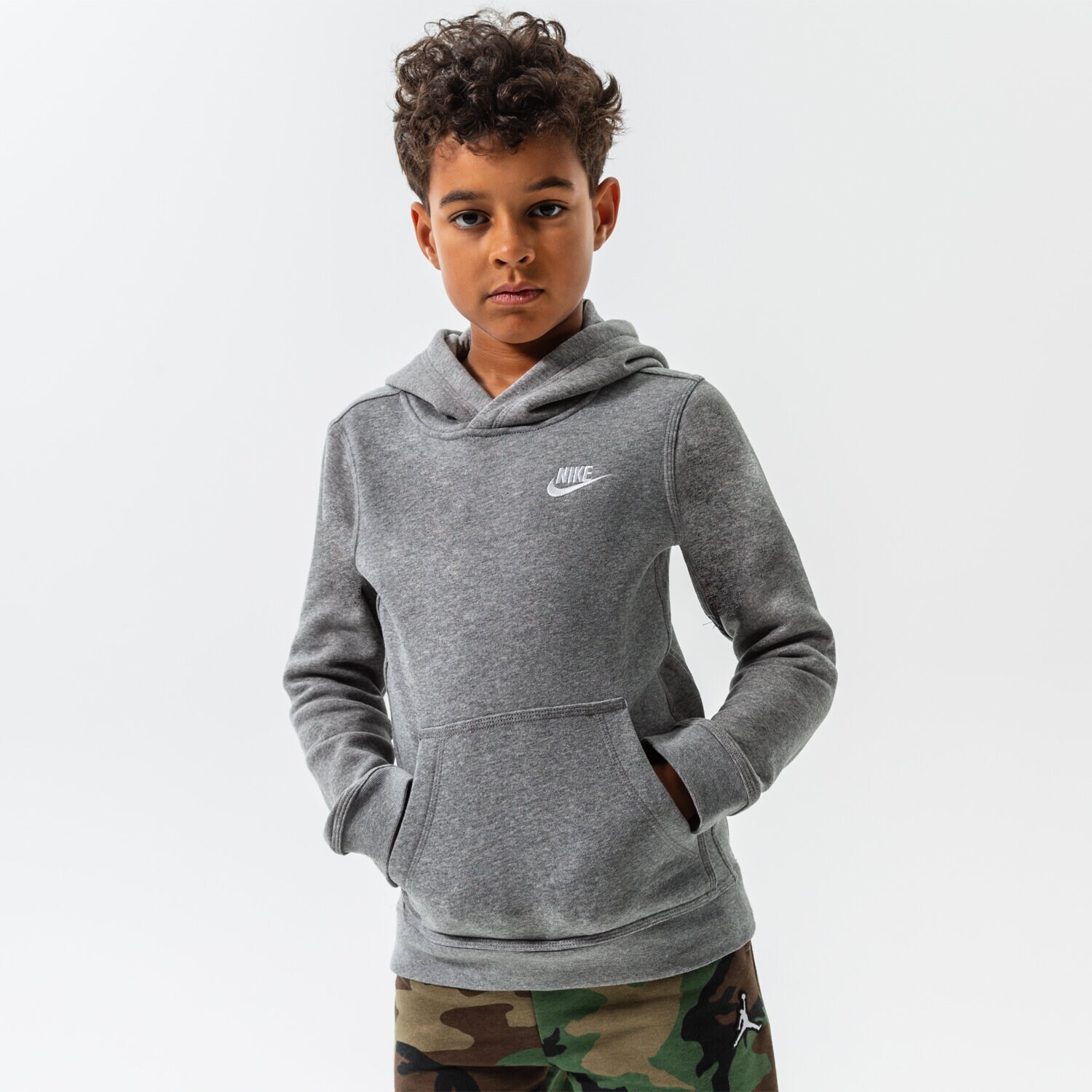 Otroški pulover NIKE JOPICA S KAPUCO NIKE SPORTSWEAR CLUB BOY BV3757-091 siva