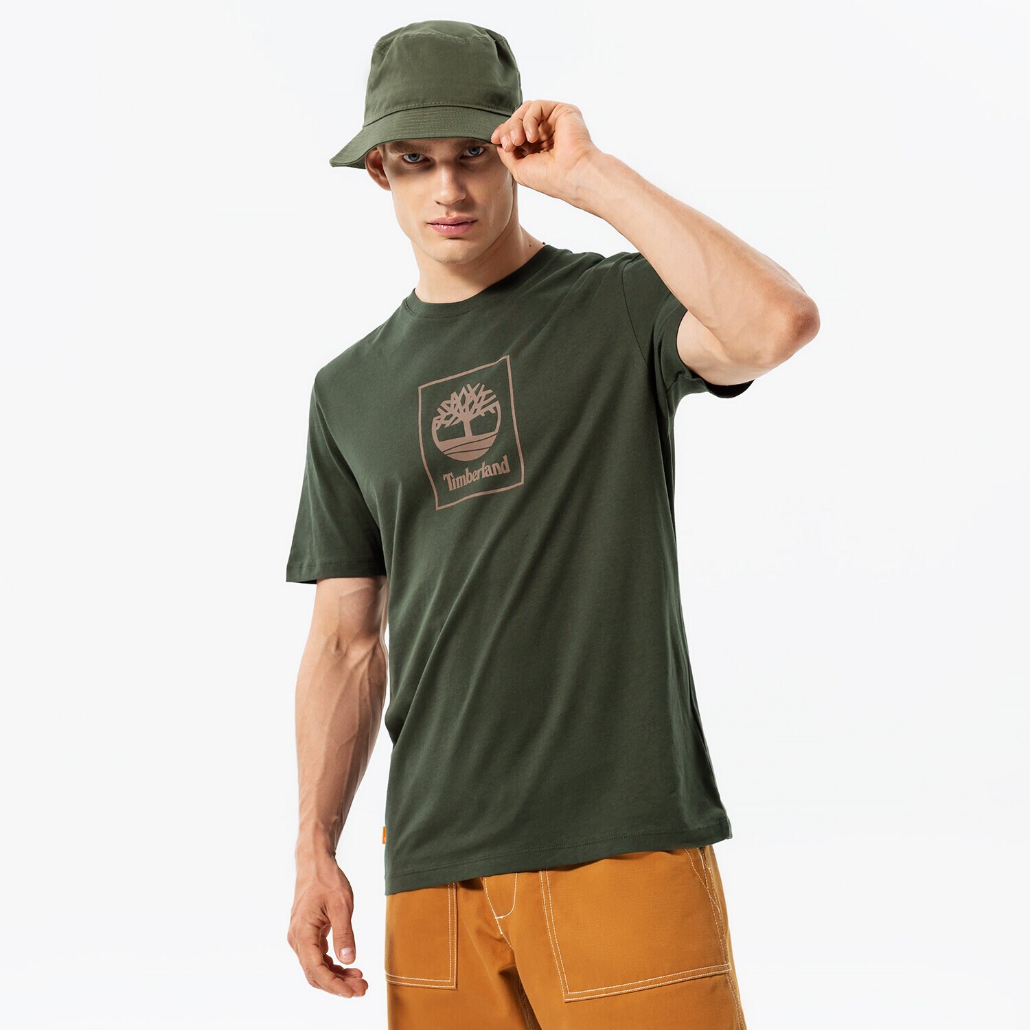 Moška majica s kratkimi rokavi TIMBERLAND T-SHIRT EPP - SS STACK LOGO PRINT TEE TB0A5ZH1BW51 zelena
