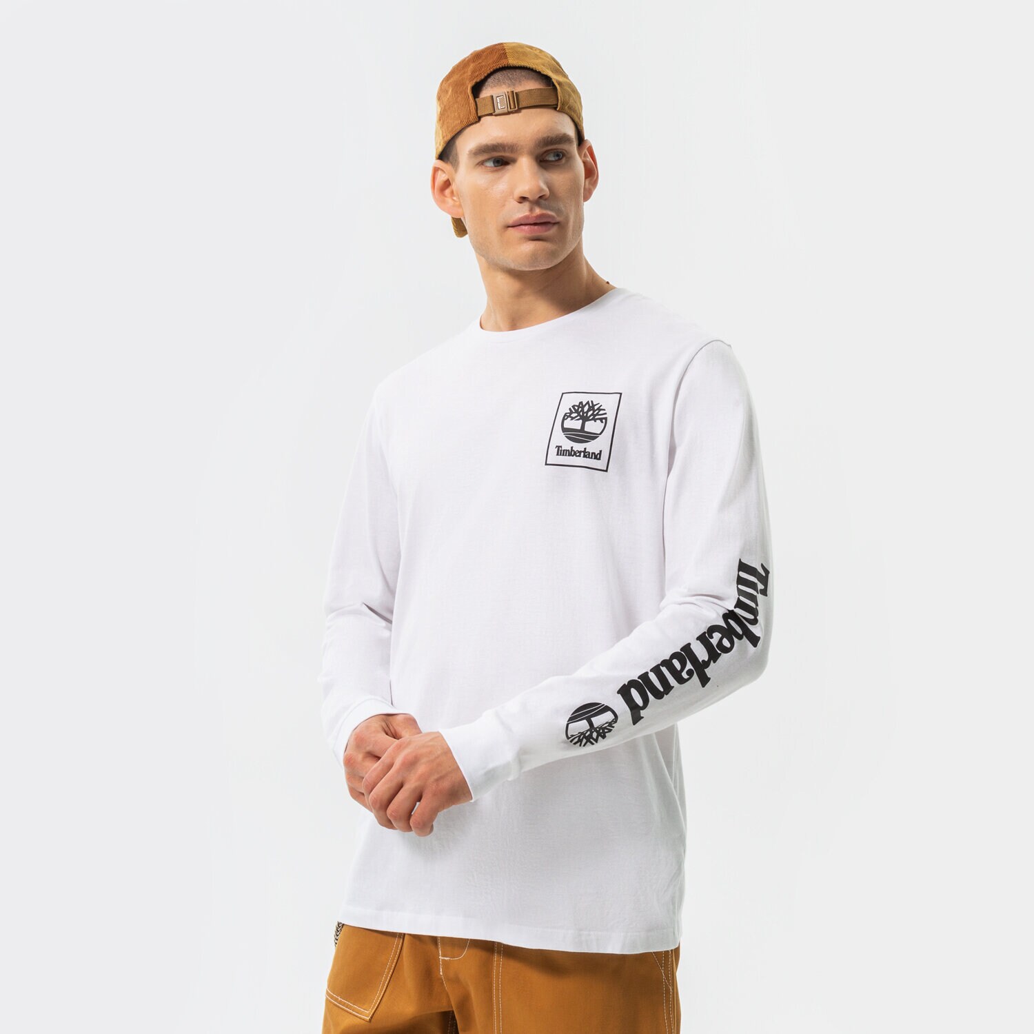 Moška majica s kratkimi rokavi TIMBERLAND T-SHIRT LS NEW STACK LOGO WHITE/BLACK