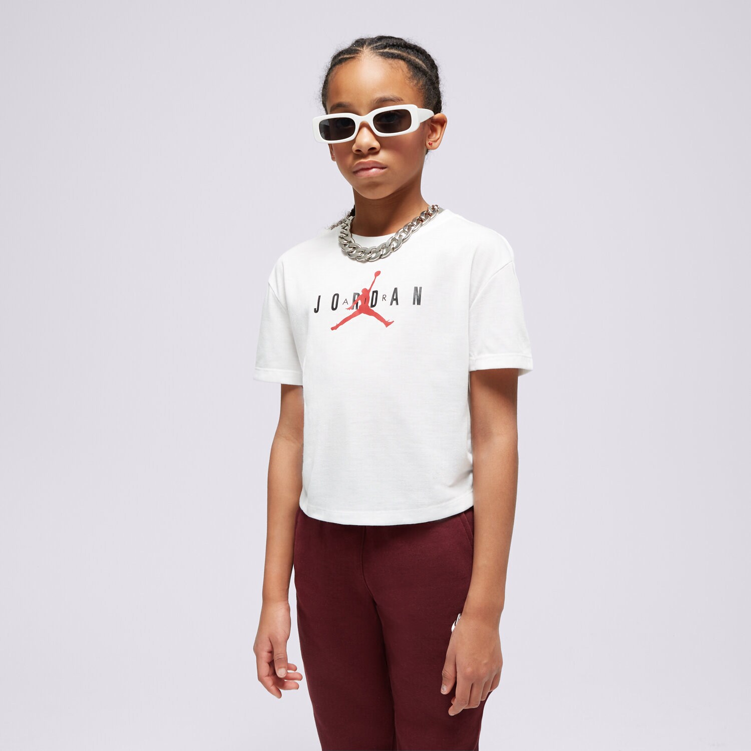 Otroška majica s kratkimi rokavi JORDAN T-SHIRT MJ HBR SUSTAINABLE TEE GIRL 45B923-001 bela