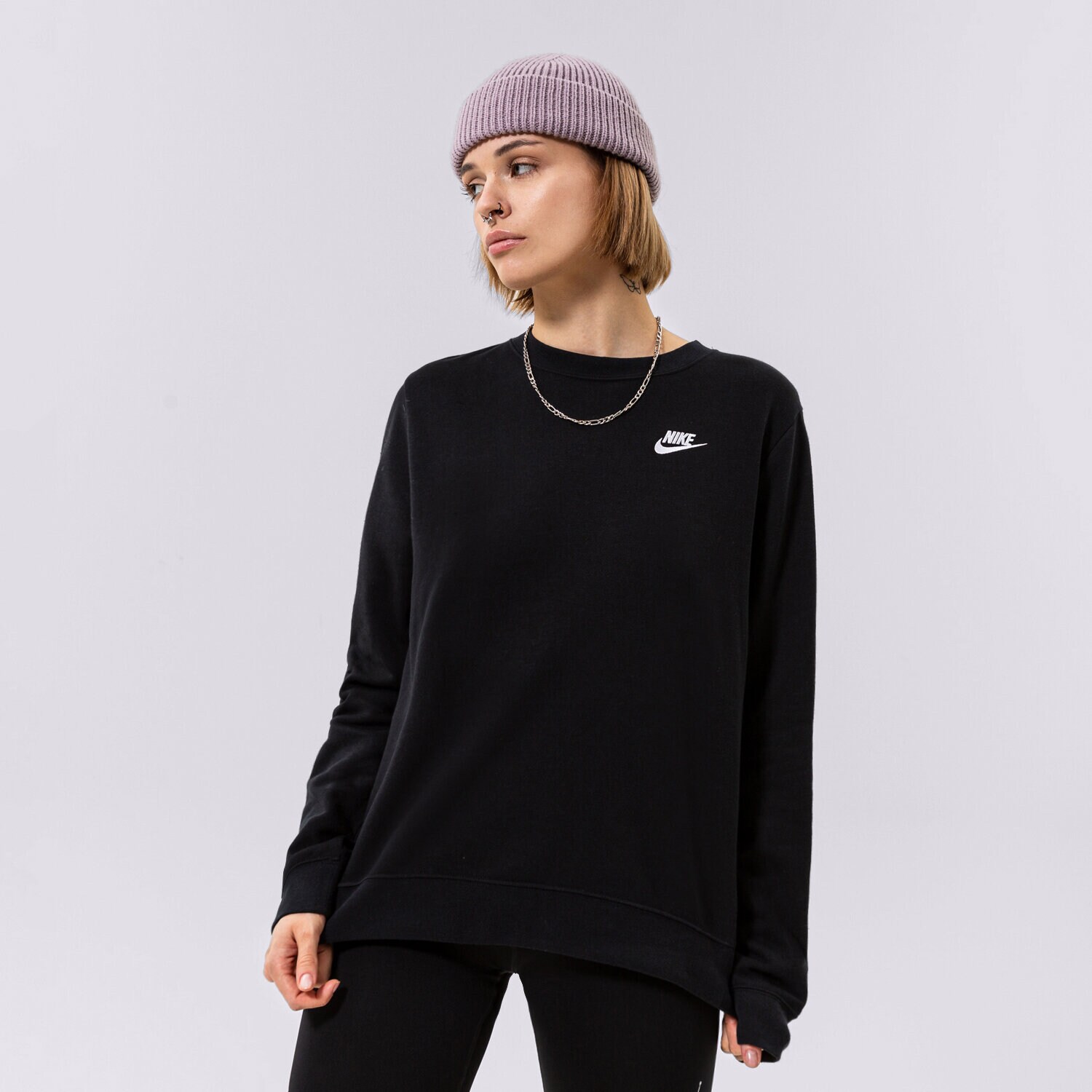 Ženski pulover NIKE JOPICA W NSW CLUB FLC CREW STD DQ5473-010 črna
