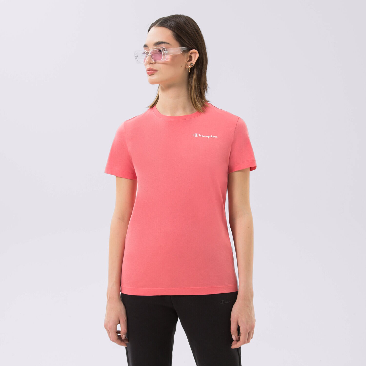 Ženska majica s kratkimi rokavi CHAMPION T-SHIRT CREWNECK T-SHIRT 115426PS171 roza