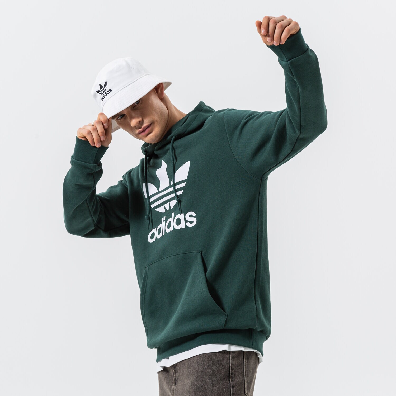 Moški pulover ADIDAS JOPICA S KAPUCO TREFOIL HOODY HK7270 zelena