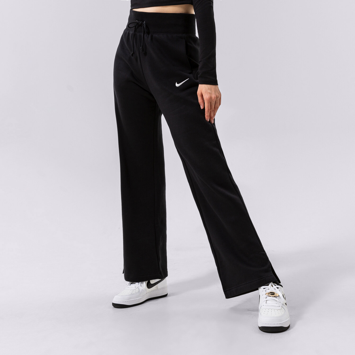 Ženske hlače NIKE HLAČE W NSW PHNX FLC HR PANT WIDE DQ5615-010 črna