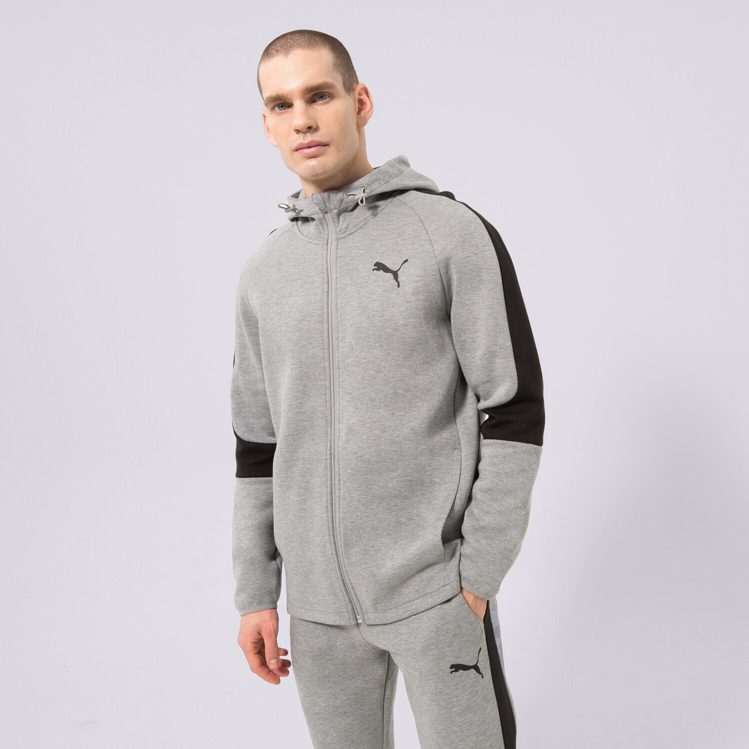 Moški pulover PUMA JOPICA RAZPENJANA S KAPUCO 585812 585812 03 siva