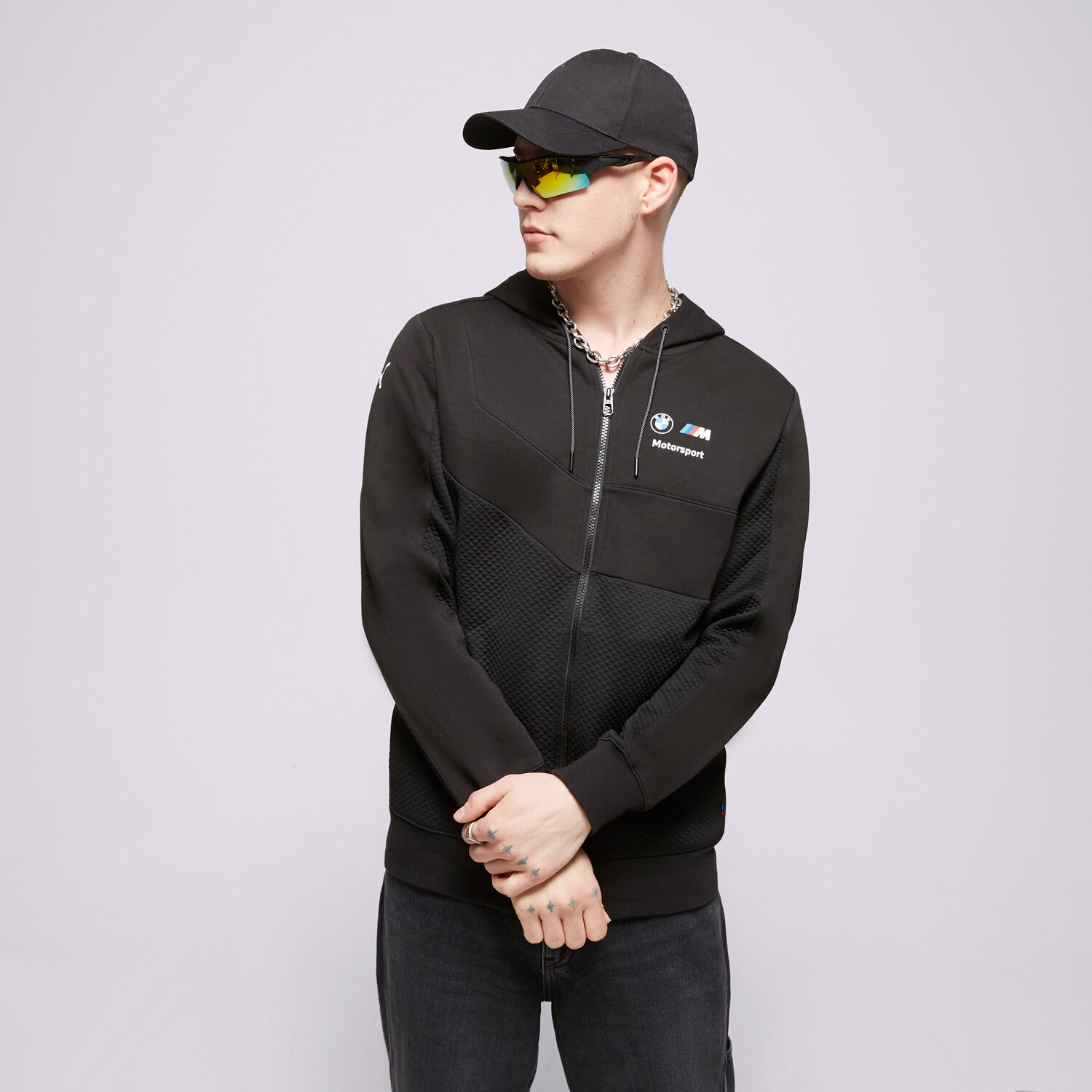 Moška jakna za prehodni čas PUMA JAKNA PREHODNA BMW MMS HDD SWEAT JACKET 535864-01 črna