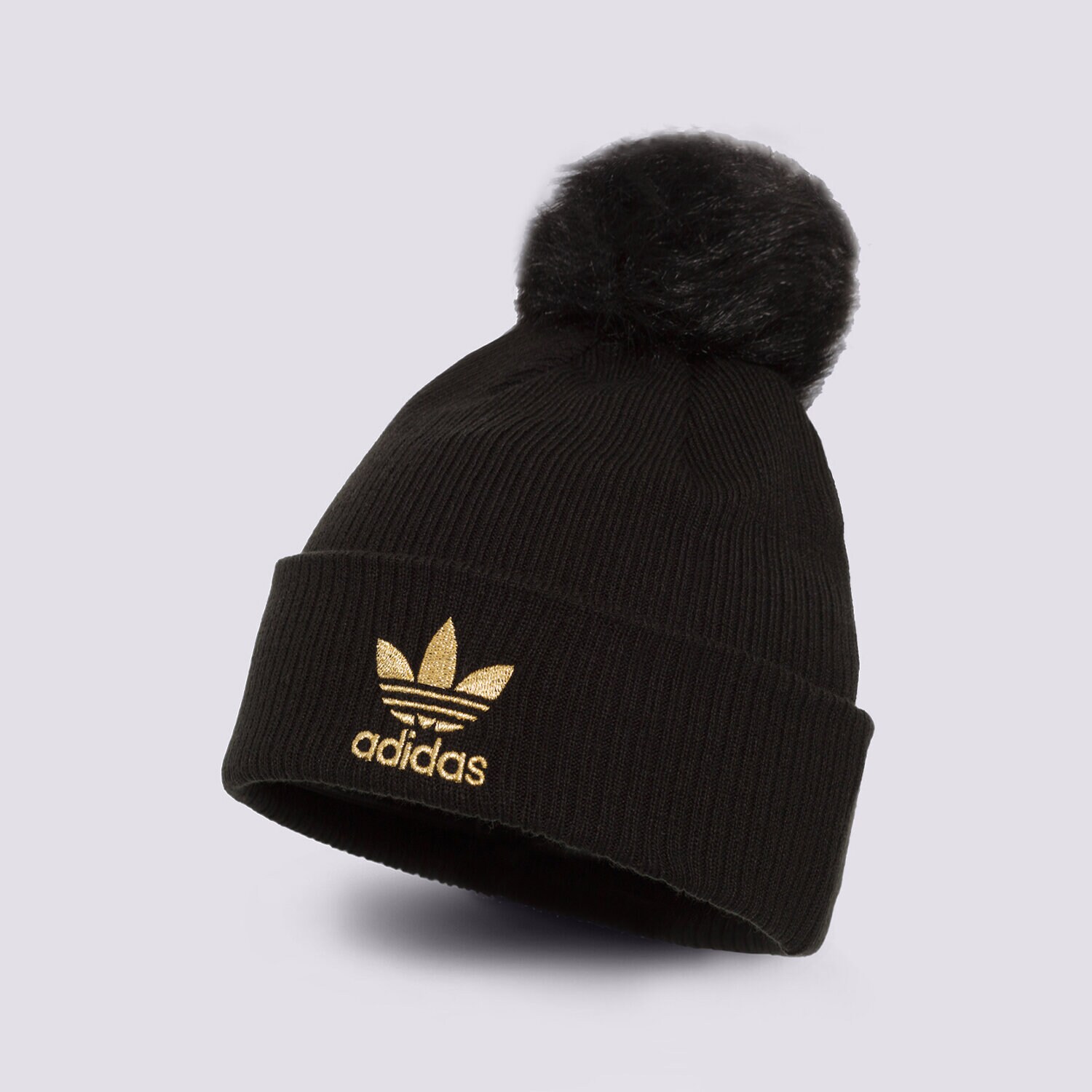 Ženska zimska kapa ADIDAS KAPA W FUR POM BEANI H35531 črna