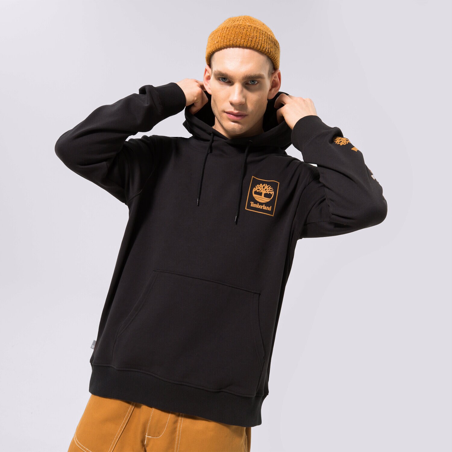 Moški pulover TIMBERLAND JOPICA S KAPUCO STACK LOGO BLACK TB0A5ZHN0011 črna