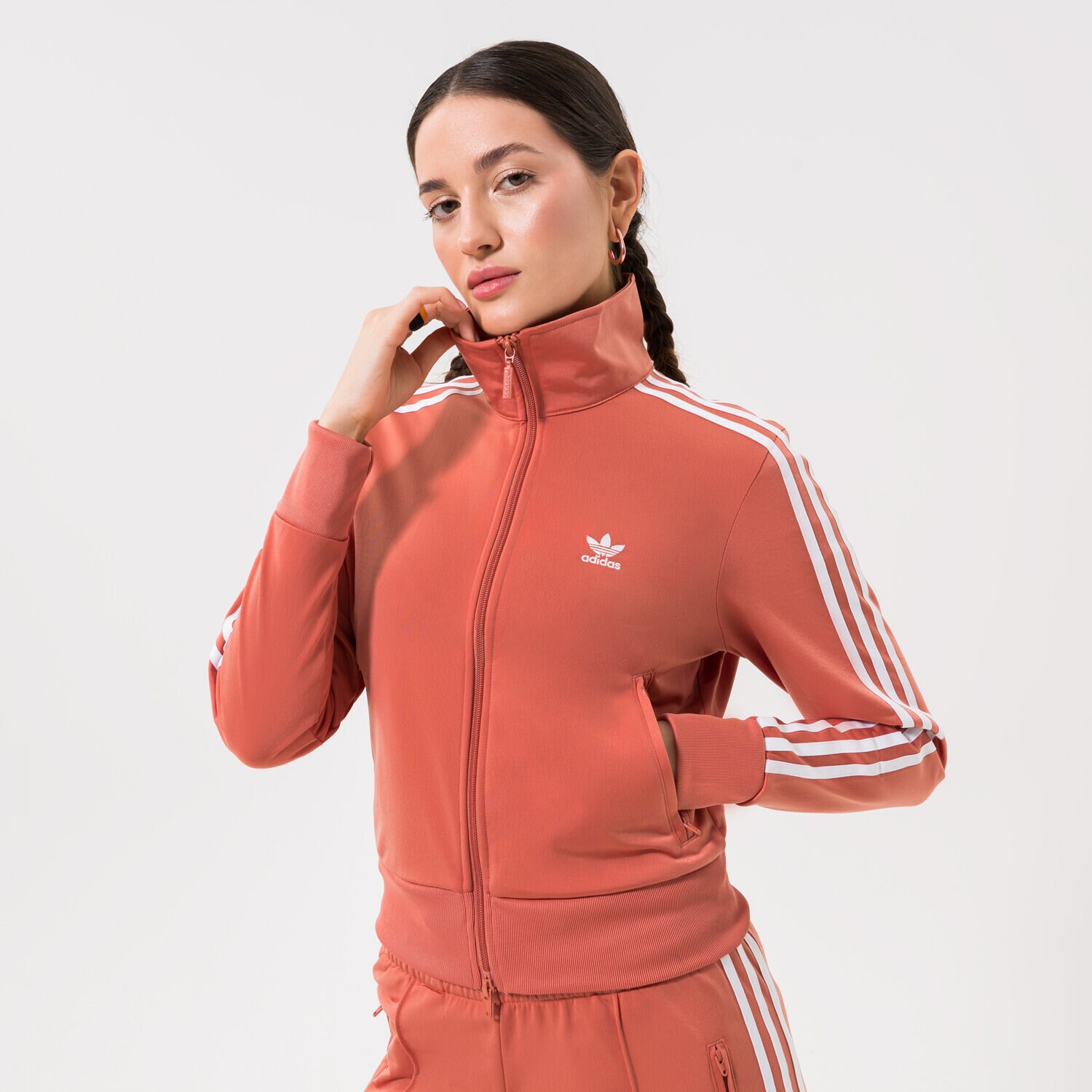 Ženski pulover ADIDAS JOPICA RAZPENJANA FIREBIRD TT PB HN5899 rjava