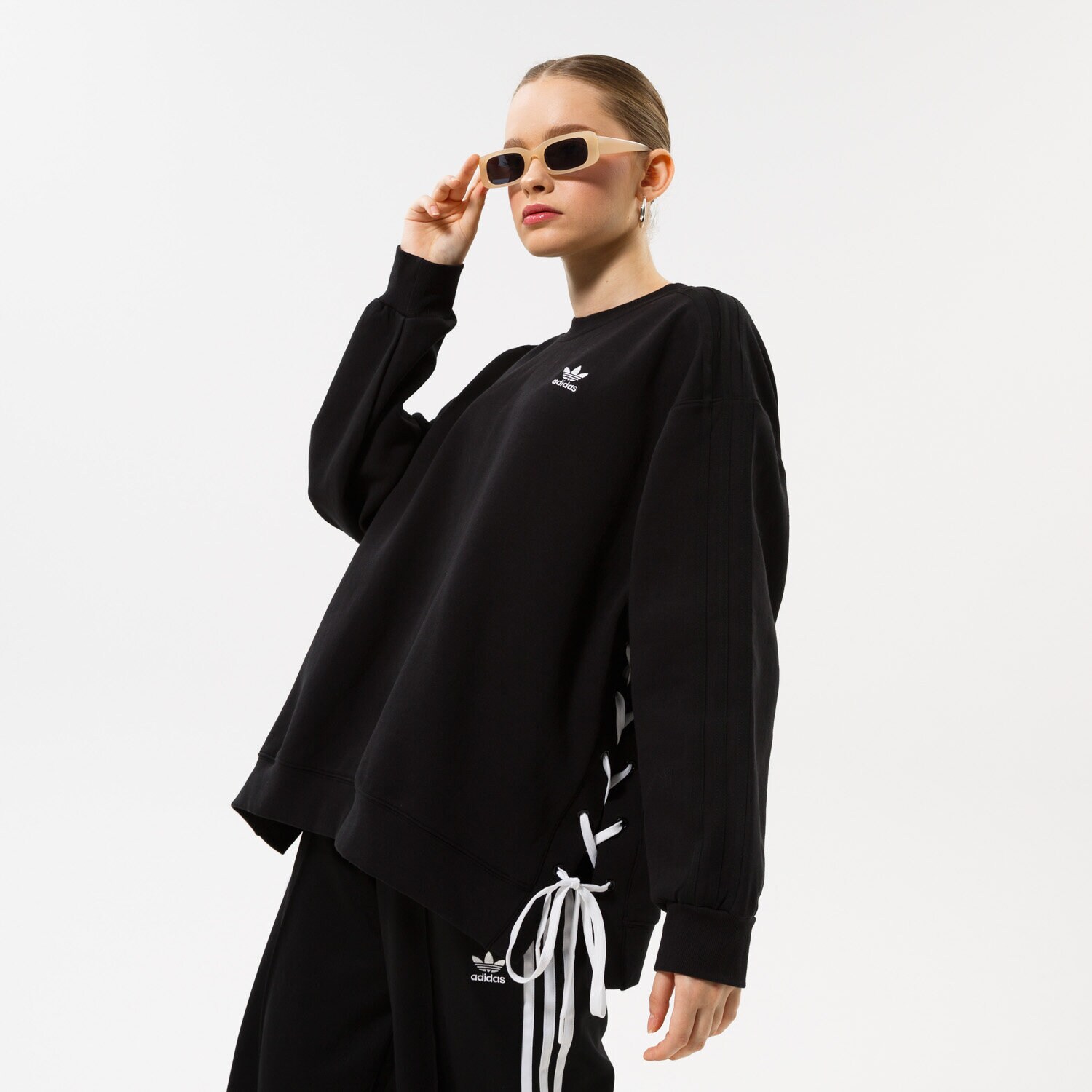 Ženski pulover ADIDAS JOPICA LACED CREW HK5055 črna