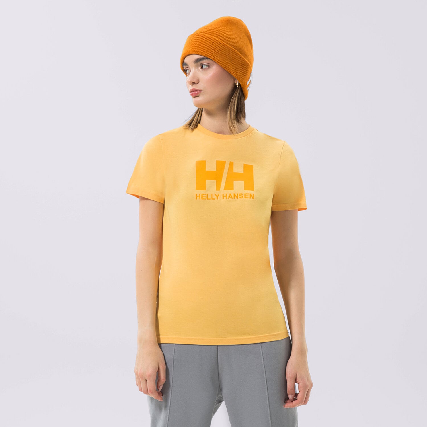 Ženska majica s kratkimi rokavi HELLY HANSEN T-SHIRT W HH LOGO 34112341 rumena