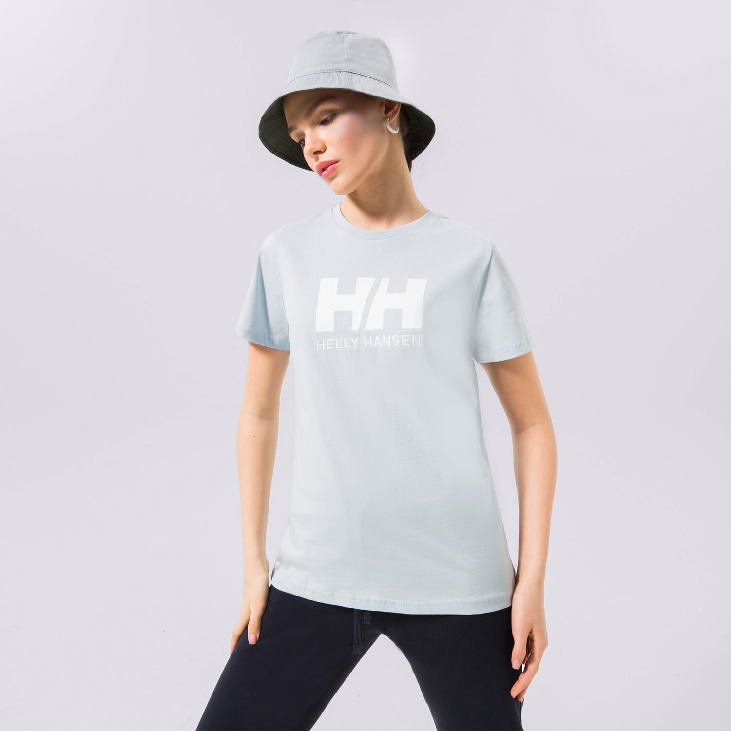 Ženska majica s kratkimi rokavi HELLY HANSEN T-SHIRT W HH LOGO 34112582 modra