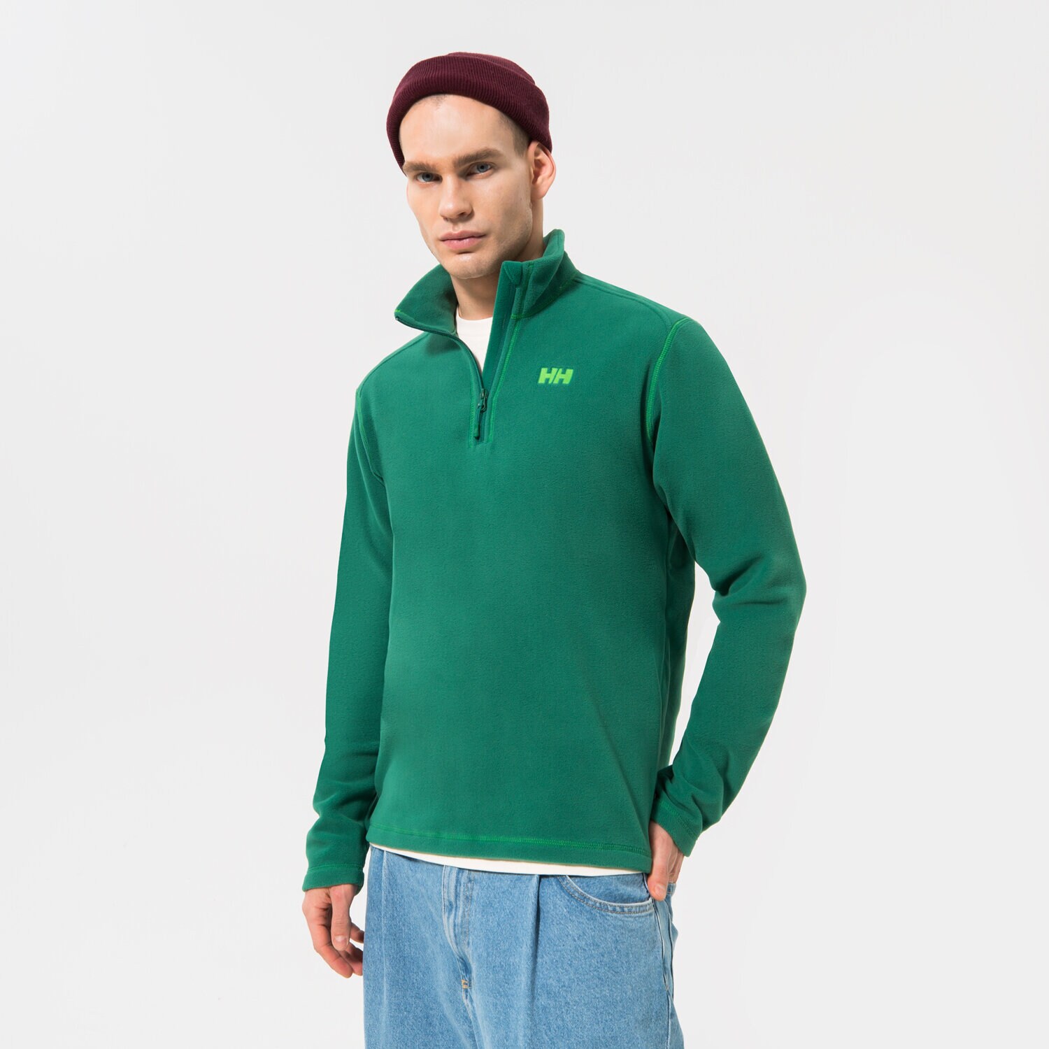 Moški pulover HELLY HANSEN JOPICA DAYBREAKER 1/2 ZIP FLEECE 50844486 zelena