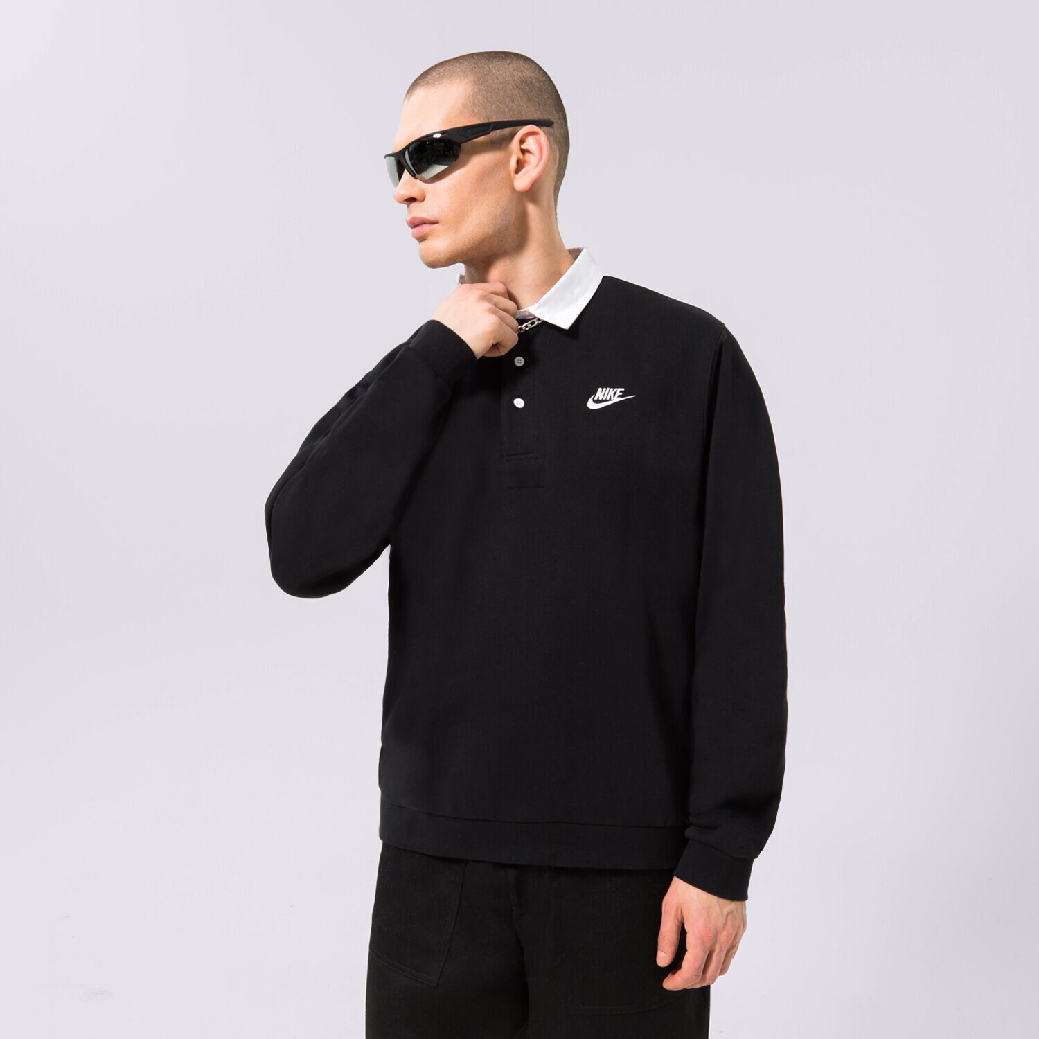Moška majica s kratkimi rokavi NIKE T-SHIRT M NK CLUB BB LS POLO DX0537-010 črna