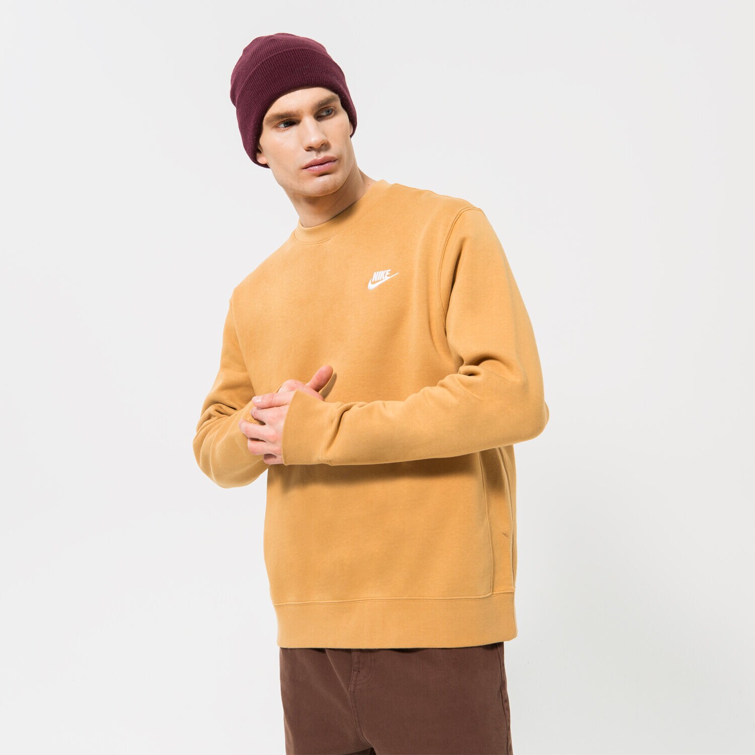 Moški pulover NIKE JOPICA SPORTSWEAR CLUB FLEECE BV2662-722 gorčična
