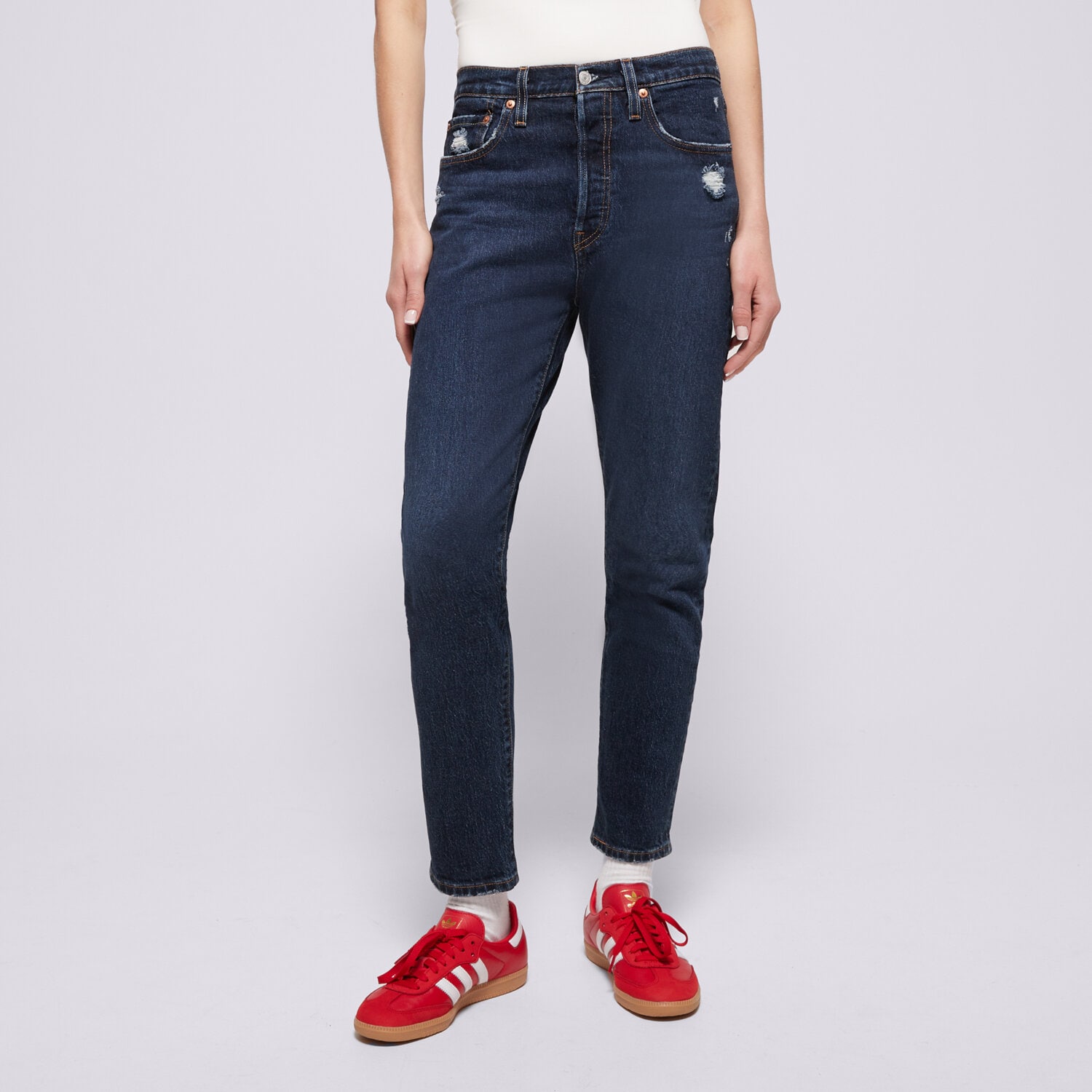 Ženske hlače LEVI'S HLAČE 501 SKINNY 29502-0201 mornarsko modra