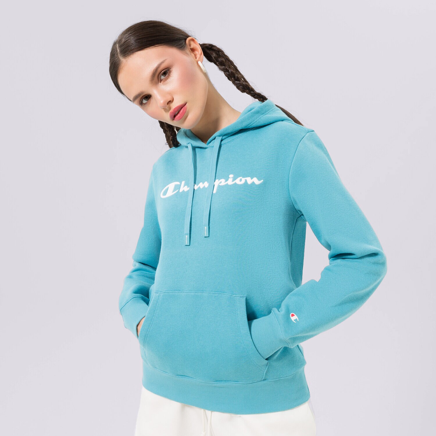 Ženski pulover CHAMPION JOPICA S KAPUCO HOODED SWEATSHIRT 115687BS157 modra