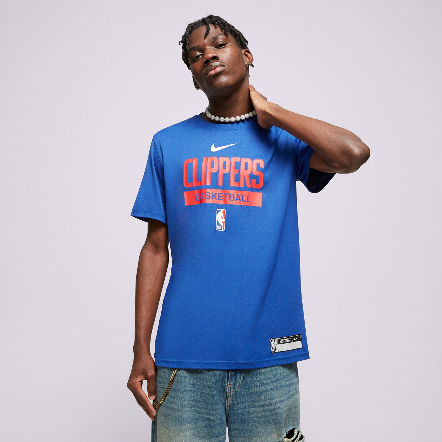 Moška majica s kratkimi rokavi NIKE T SHIRT LA CLIPPERS DR6468-495 modra