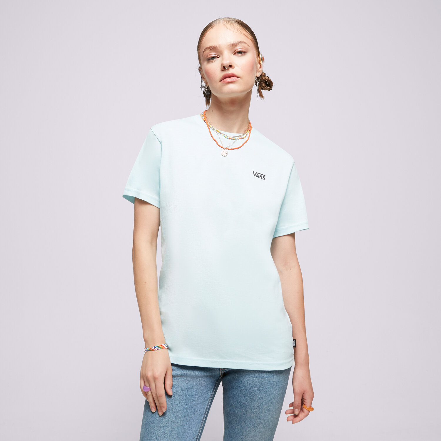 Ženska majica s kratkimi rokavi VANS T-SHIRT LEFT CHEST LOGO TEE EM VN0A7RSRG5O modra