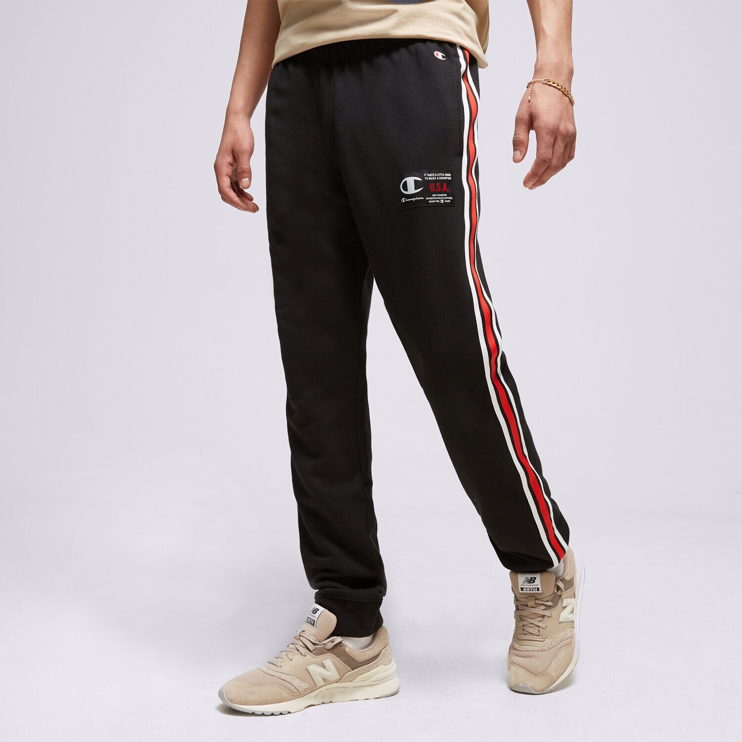 Moški hlače CHAMPION HLAČE RIB CUFF PANTS 218767KK001 črna