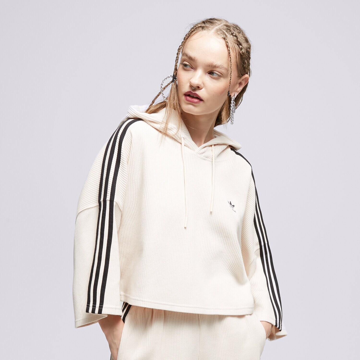 Ženski pulover ADIDAS JOPICA S KAPUCO CROPPED HOODIE IC5461 bela