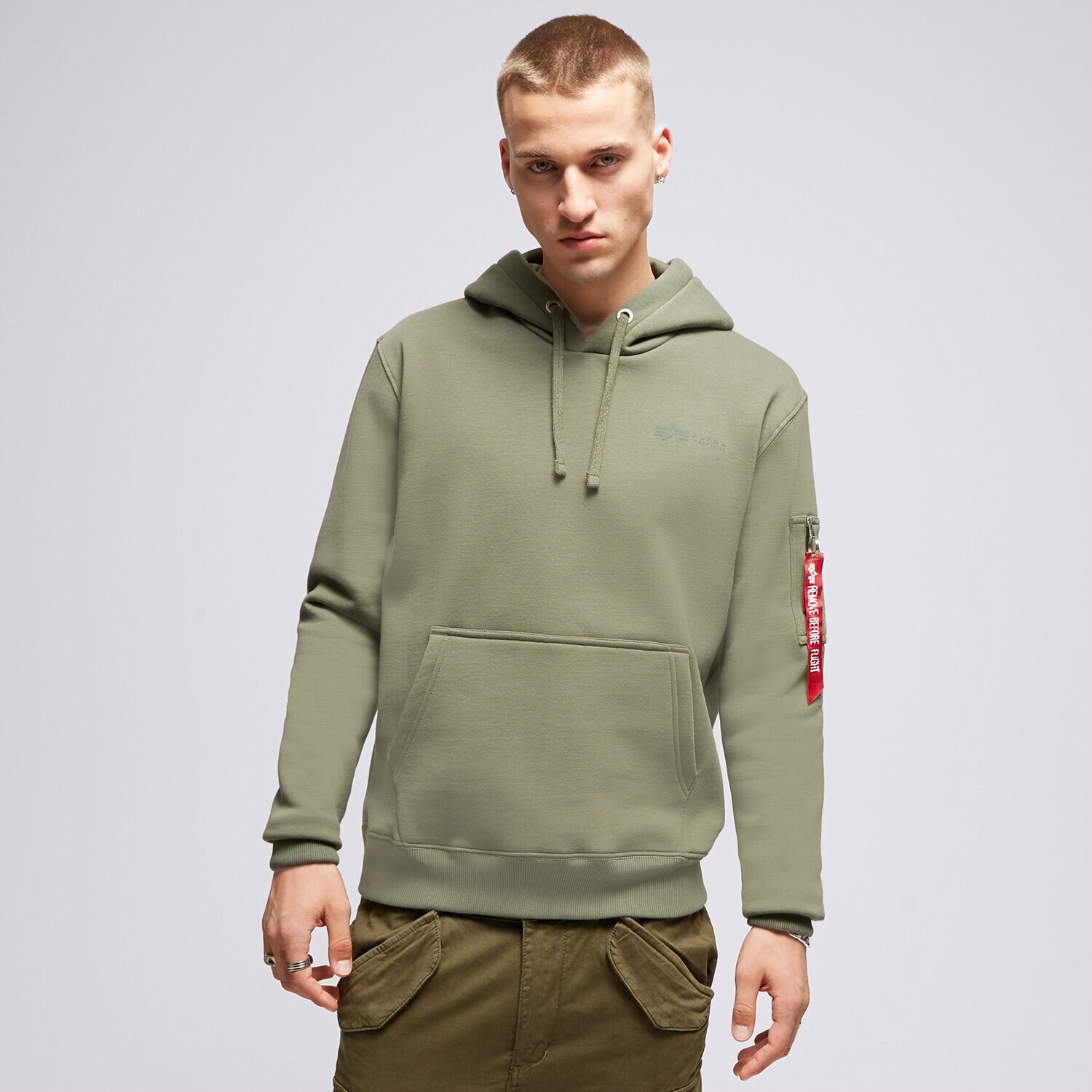Moški pulover ALPHA INDUSTRIES JOPICA S KAPUCO AIR FORCE  138337142 kaki