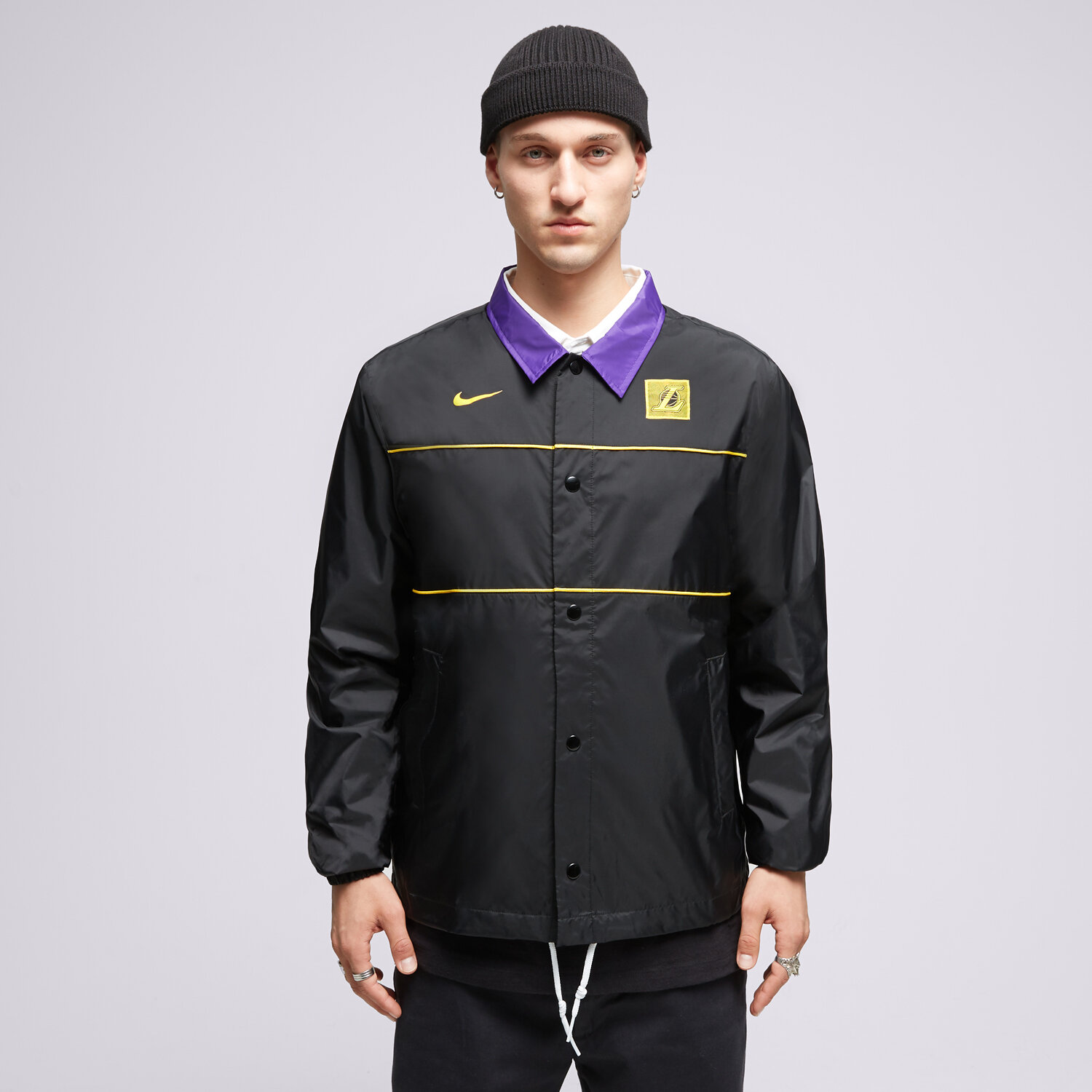 Moška jakna za prehodni čas NIKE JAKNA LAL MNK JKT LTWT CTS NBA DX9839-010 črna
