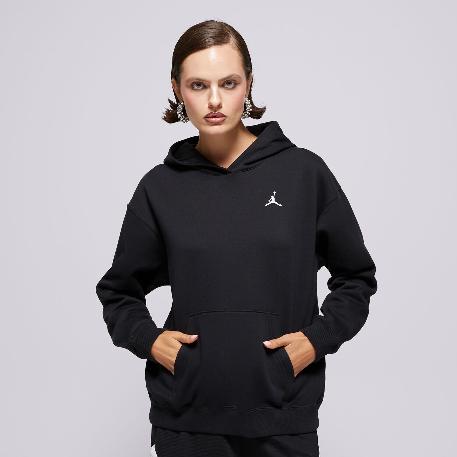 Ženski pulover JOPICA S KAPUCO W JORDAN BRKLN FLC PO 24  FV7071-010 črna