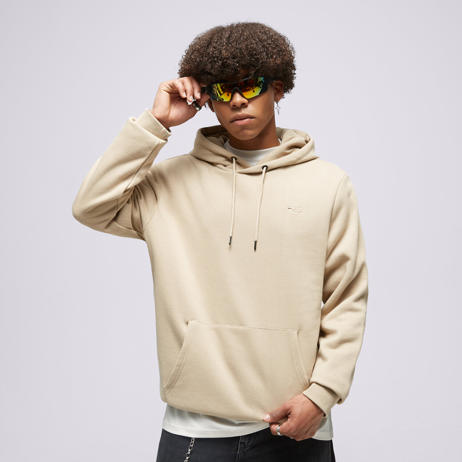Moški pulover CONFRONT JOPICA S KAPUCO ESSENTIAL HOODIE BEIGE  CF323BLM91001 bež